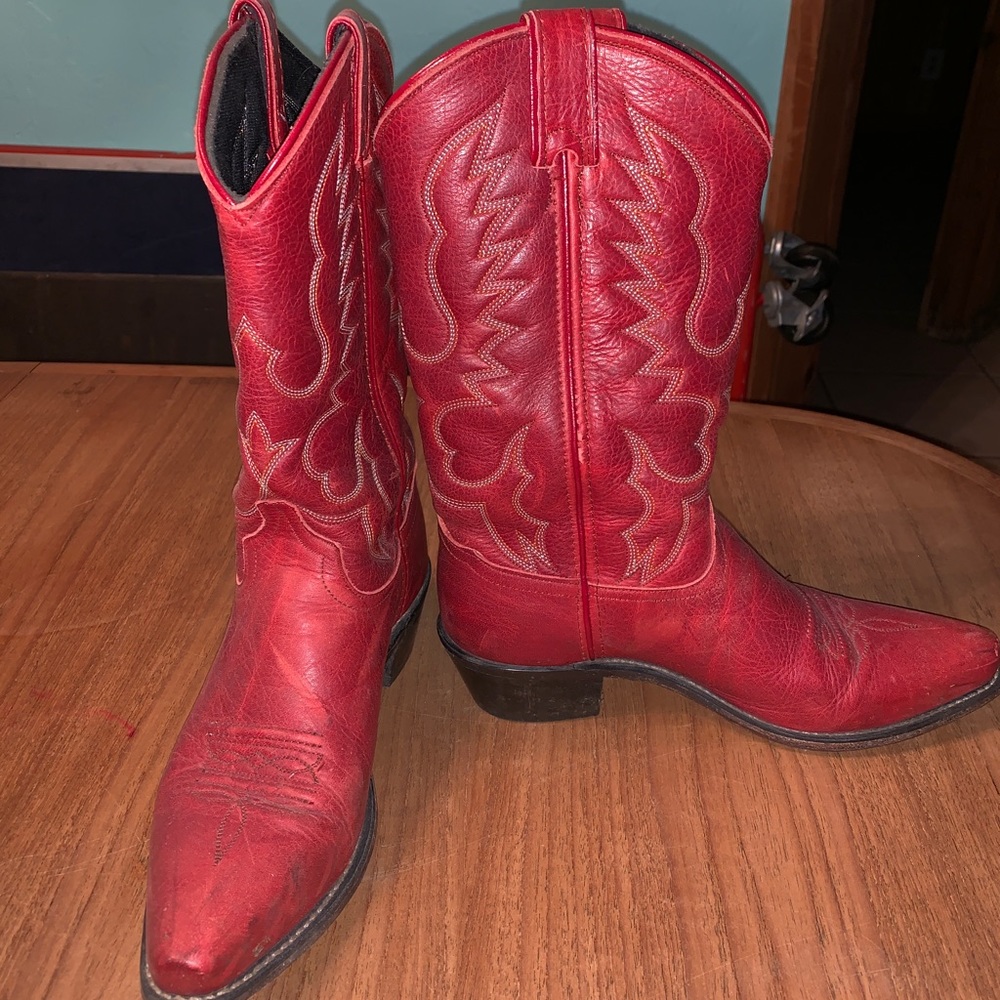 Red cowboy boots